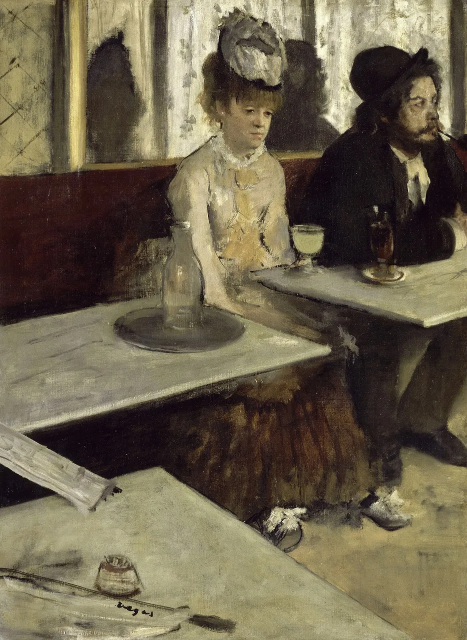 L'assenzio (1875-1876) — opera originale di Edgar Degas, disponibile come falso d'autore dipinto a mano
