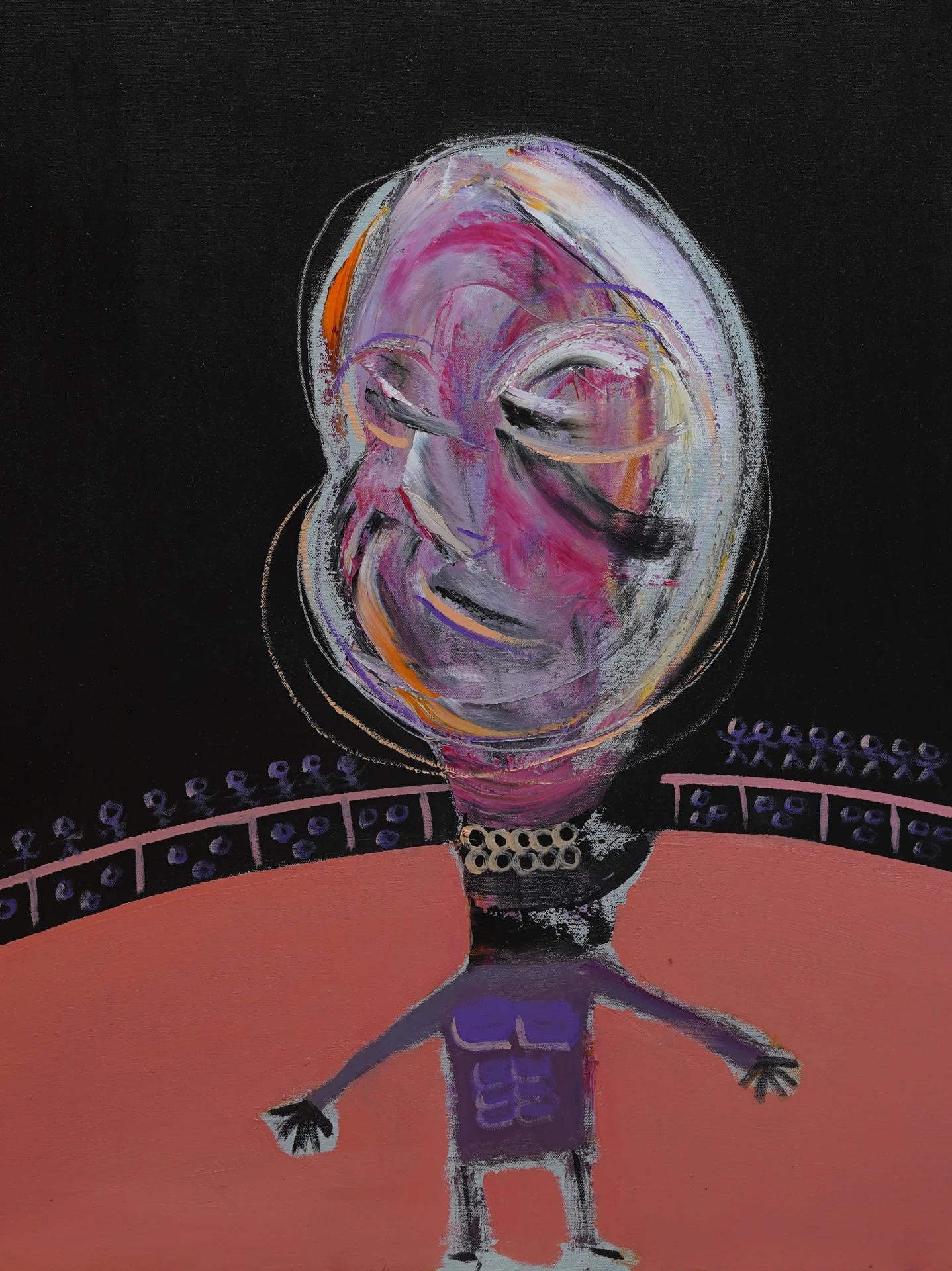 Al circo — opera originale di Emilio Ventura, olio su tela, 80x60 cm, nuova collezione