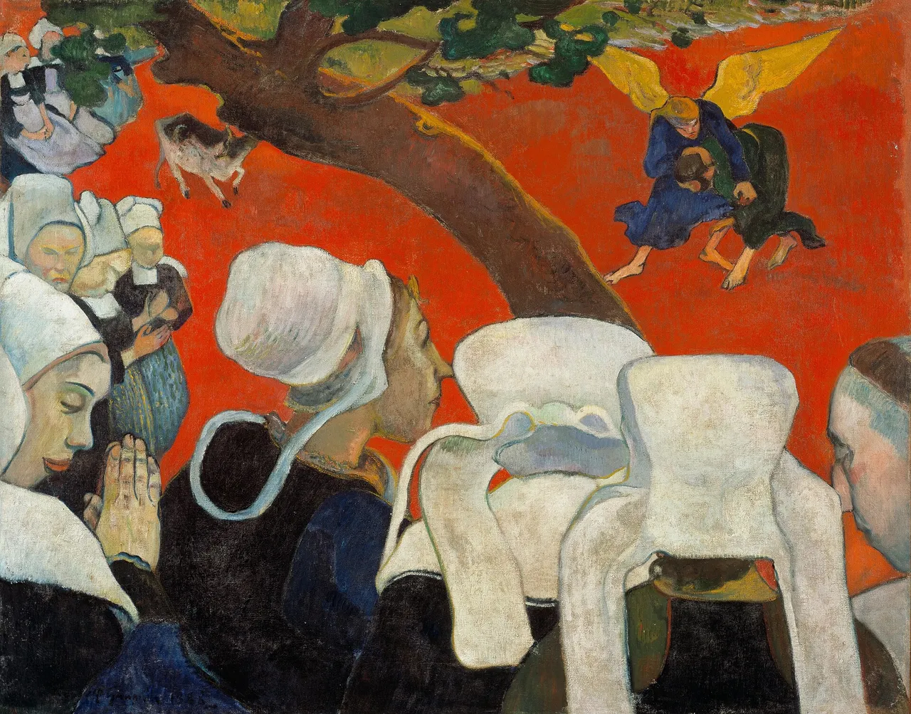 La visione dopo il sermone (1888) — opera originale di Paul Gauguin, disponibile come falso d'autore dipinto a mano