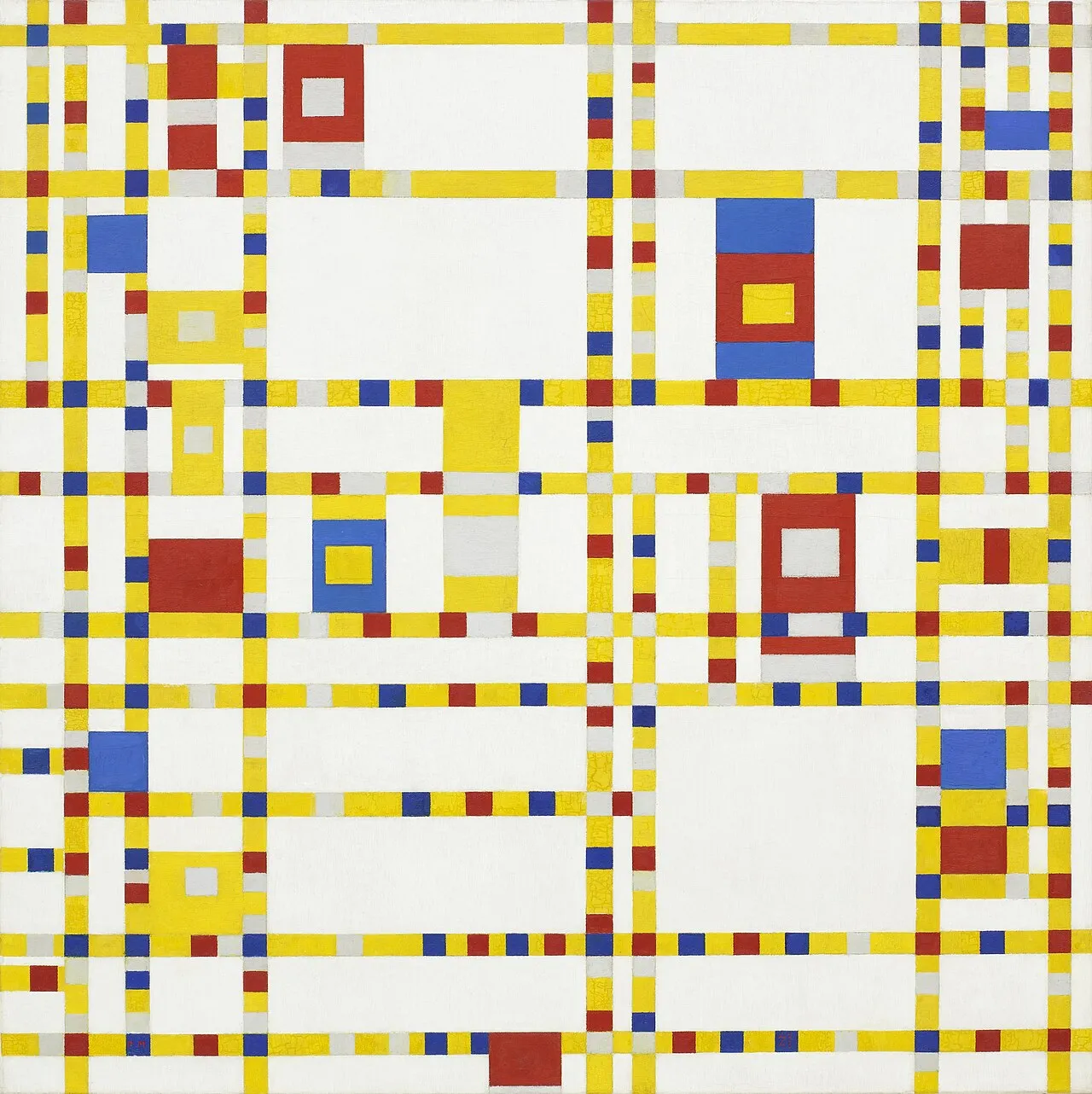 Broadway Boogie Woogie (1942-1943) — opera originale di Piet Mondrian, disponibile come falso d'autore dipinto a mano