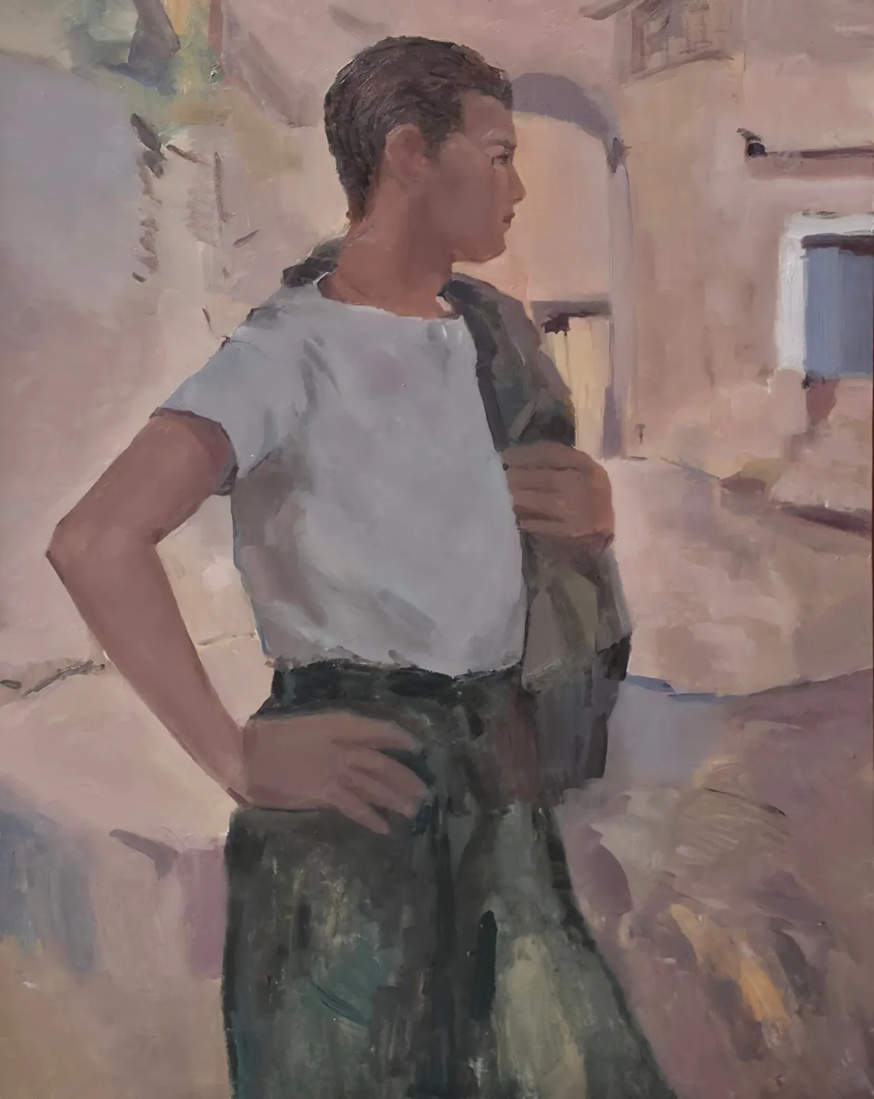 Omaggio a Biagio Mercadante — opera originale di Emilio Ventura, 45x68 cm, scene di vita