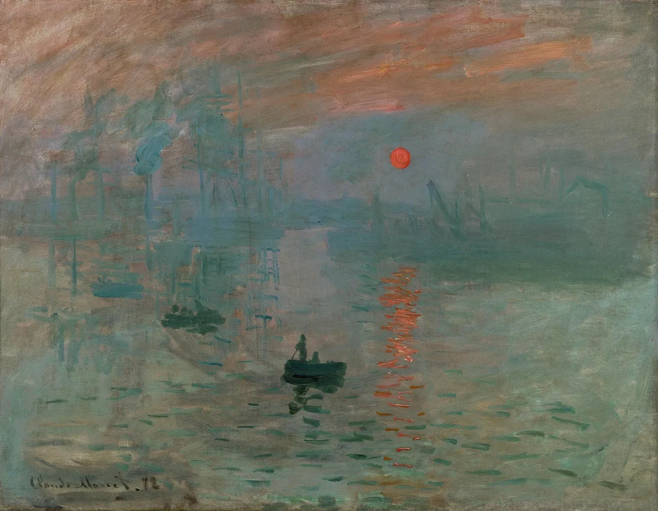 Impression, soleil levant (1872) — opera originale di Claude Monet, disponibile come falso d'autore dipinto a mano