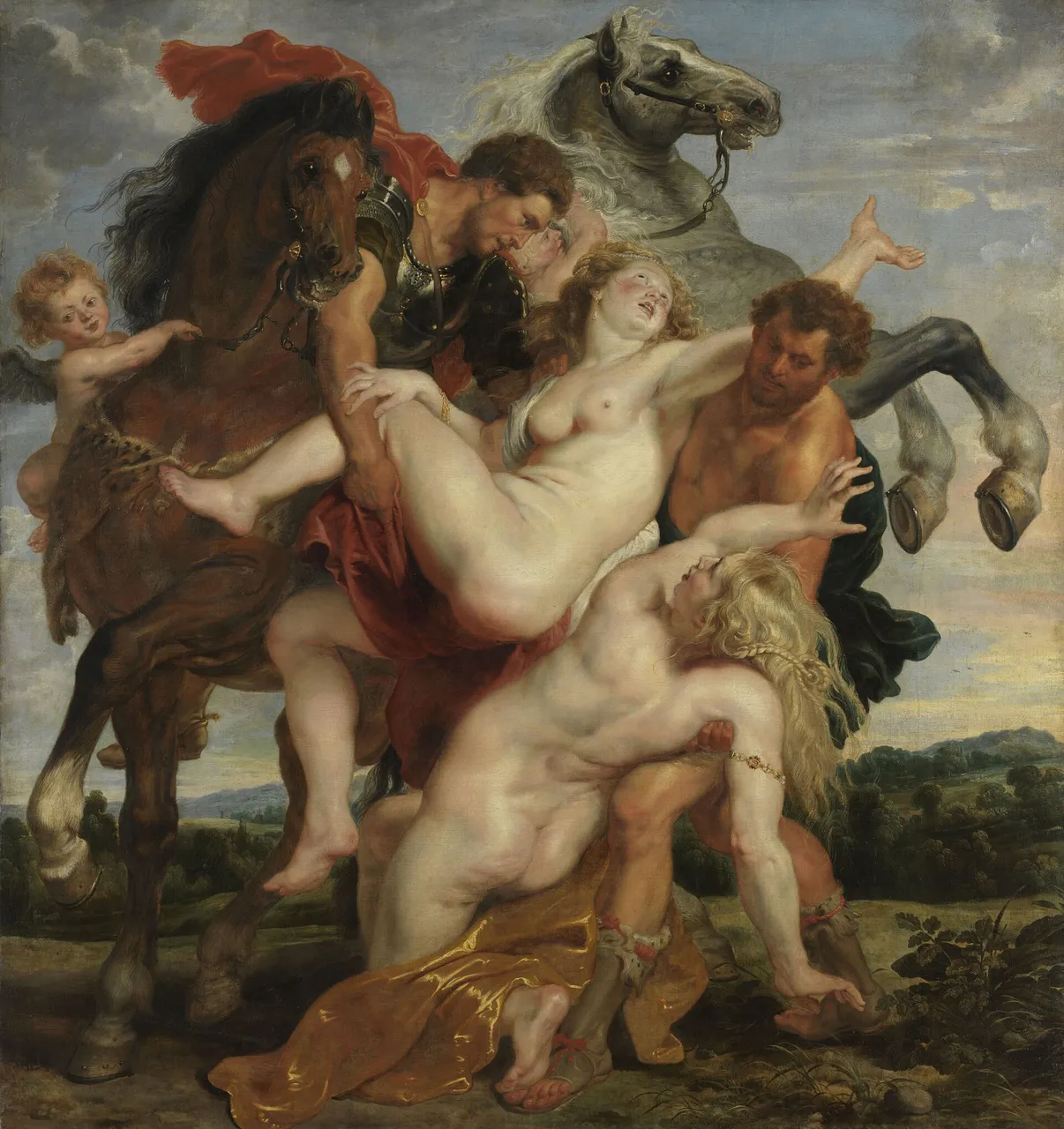 Il ratto delle figlie di Leucippo (1618) — opera originale di Peter Paul Rubens, disponibile come falso d'autore dipinto a mano