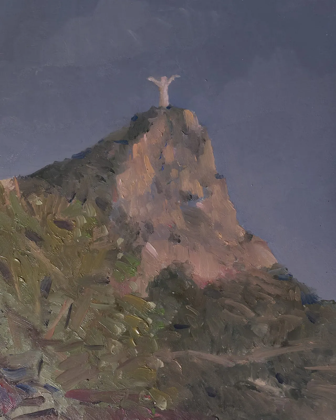 Cristo di Maratea — opera originale di Emilio Ventura, 24x30 cm, paesaggi
