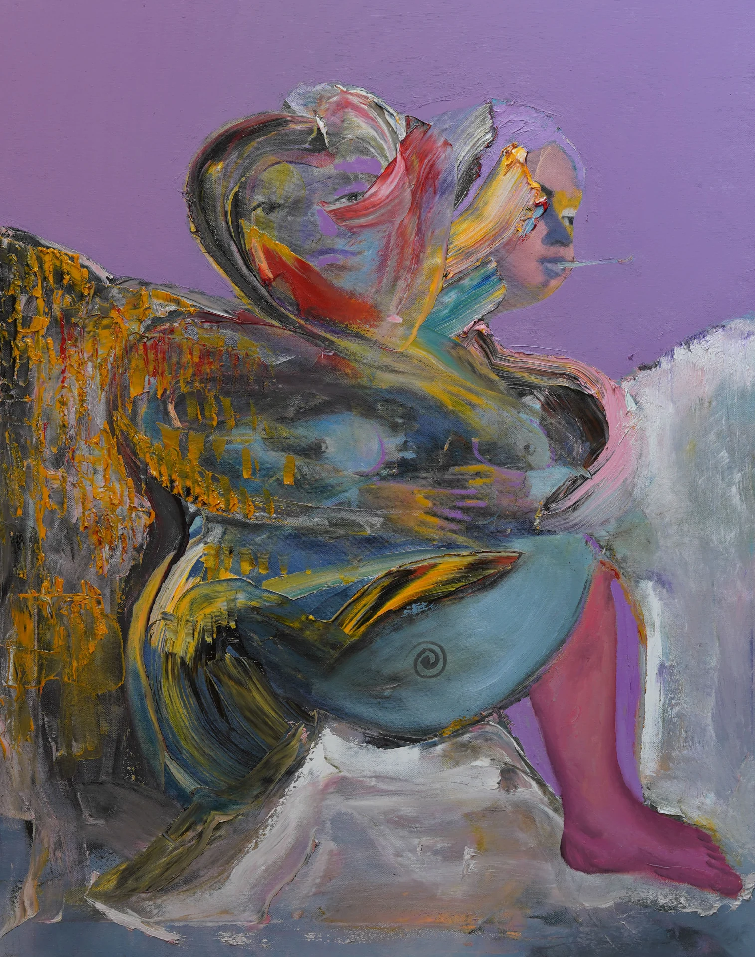 Abbraccio bipolare — opera originale di Emilio Ventura, olio su tela, 70x90 cm, nuova collezione