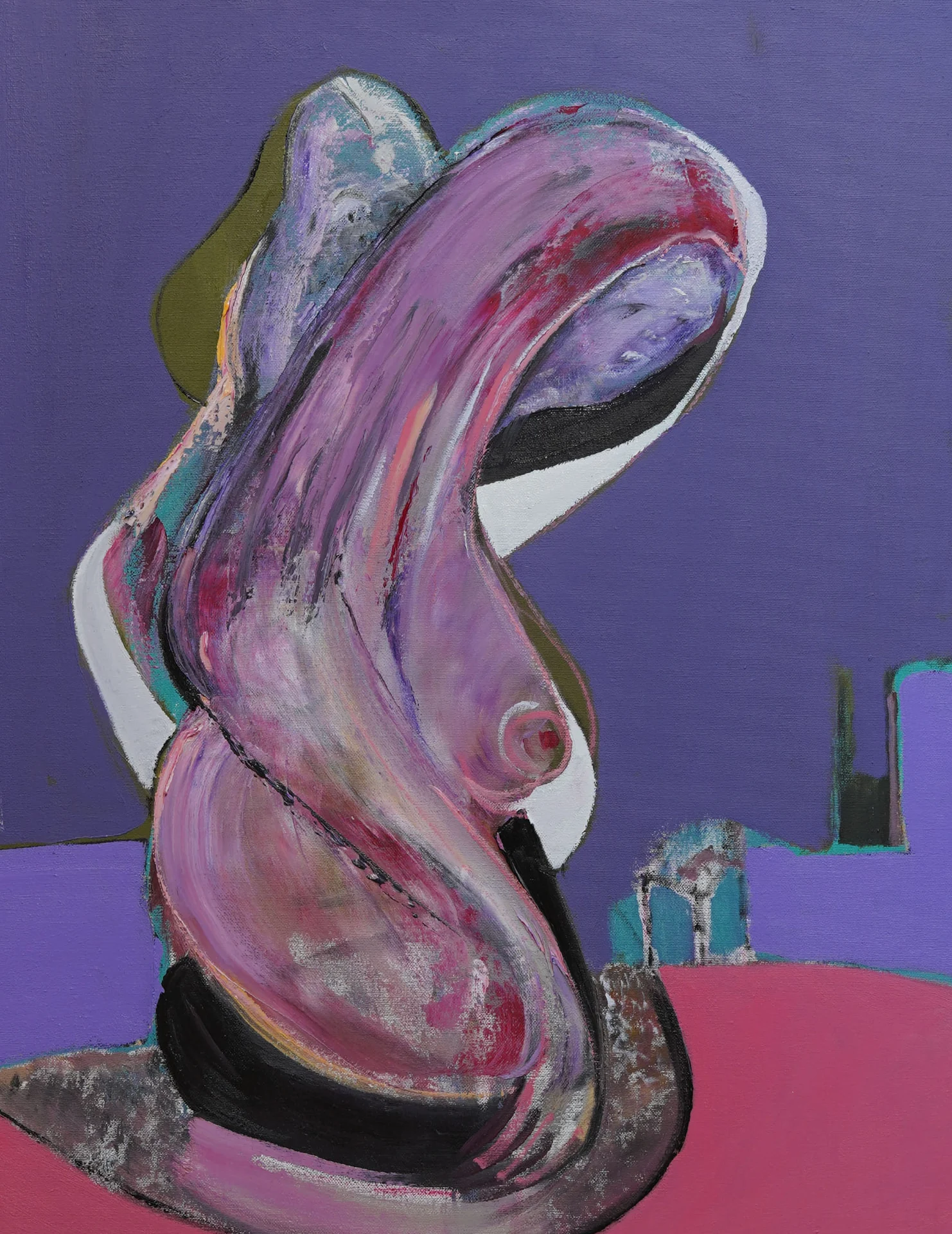 Scultura dolorante — opera originale di Emilio Ventura, olio e acrilici su tela, 80x60 cm, nuova collezione