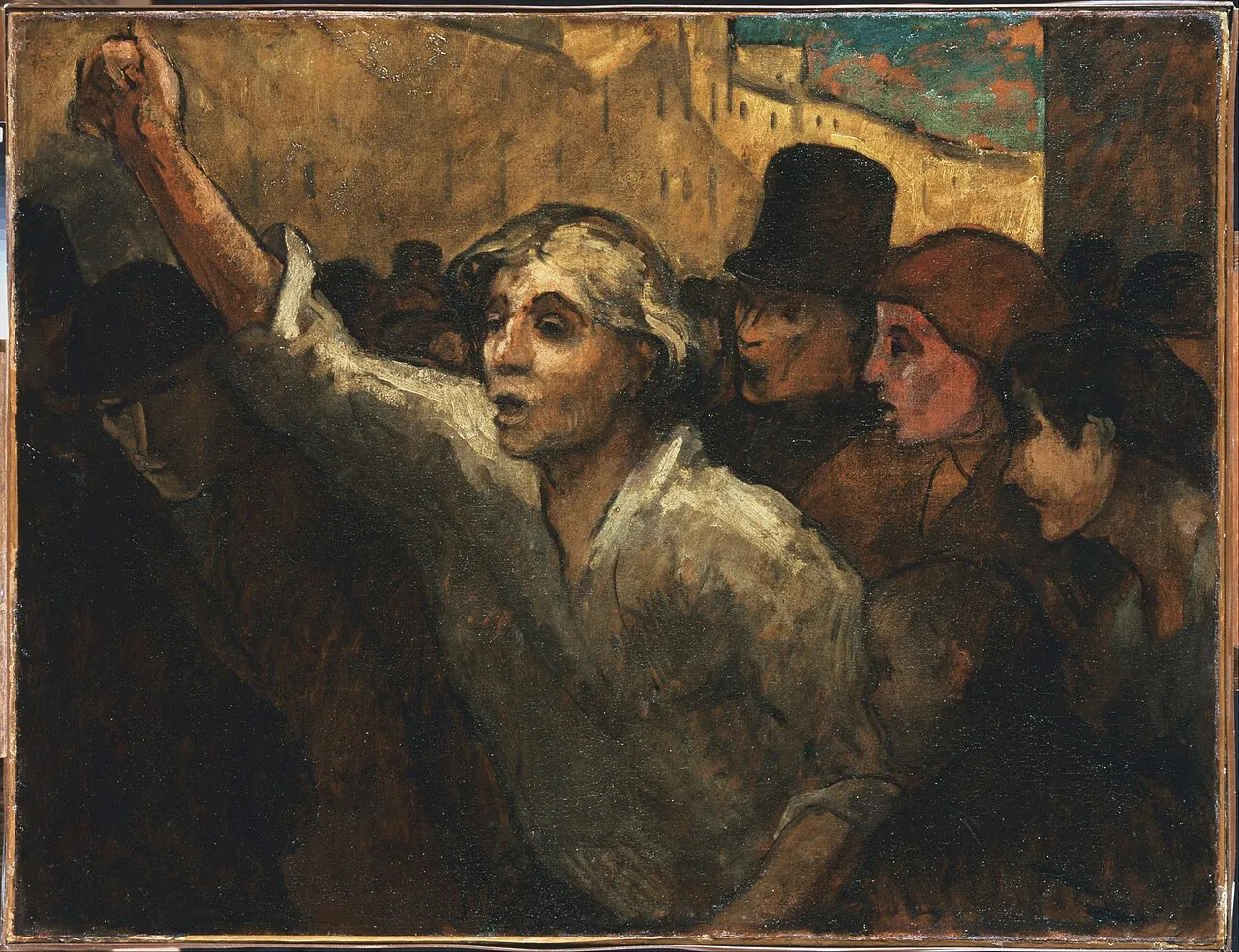 La rivolta (L'Emeute) (1848 ca.) — opera originale di Honoré Daumier, disponibile come falso d'autore dipinto a mano