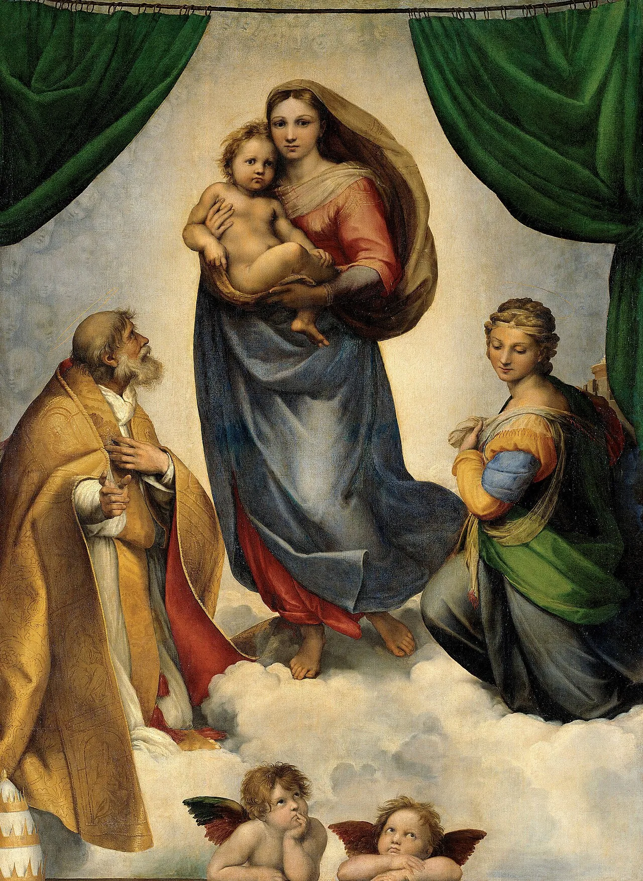 Madonna Sistina (1513-1514) — opera originale di Raffaello Sanzio, disponibile come falso d'autore dipinto a mano