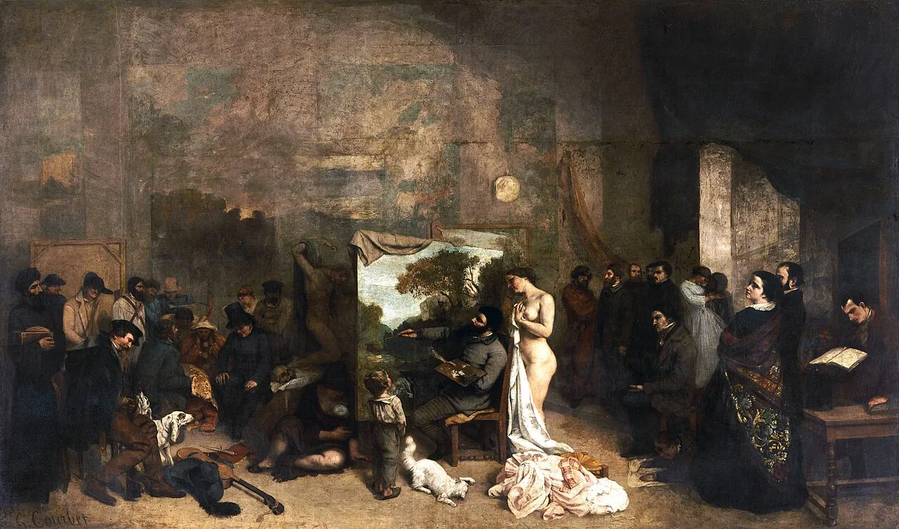L'atelier del pittore (1854 – 1855) — opera originale di Gustave Courbet, disponibile come falso d'autore dipinto a mano