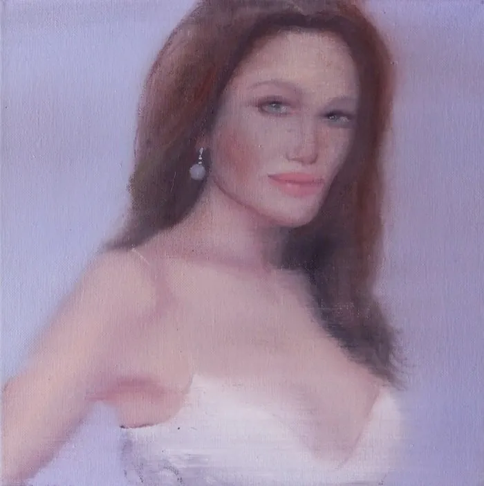 Angelina Jolie — opera originale di Emilio Ventura, 30x30 cm, opere figurative