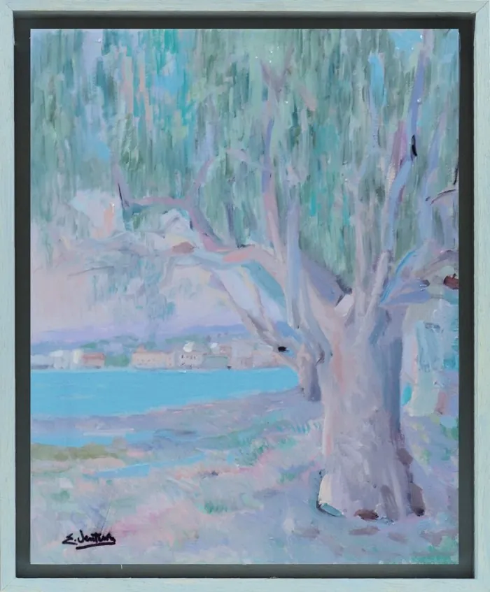 Sapri dai pali — opera originale di Emilio Ventura, 24x30 cm, paesaggi