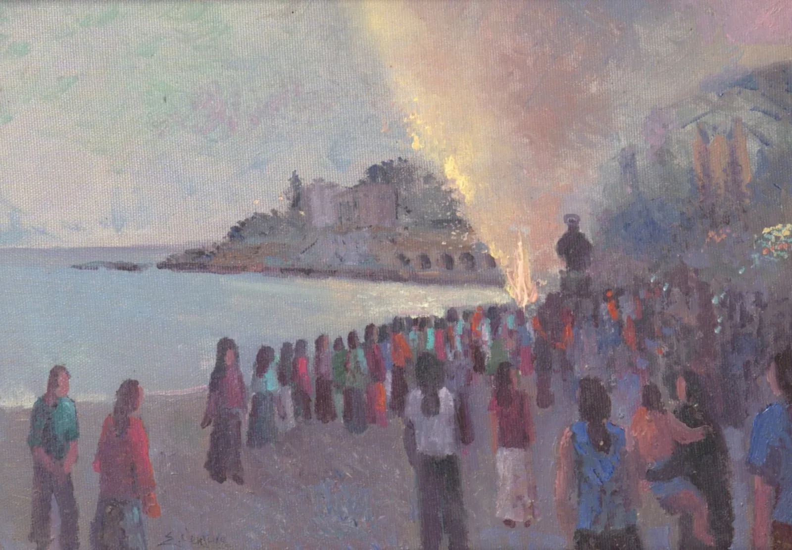 San Francesco di Paola — opera originale di Emilio Ventura, 25x35 cm, scene di vita