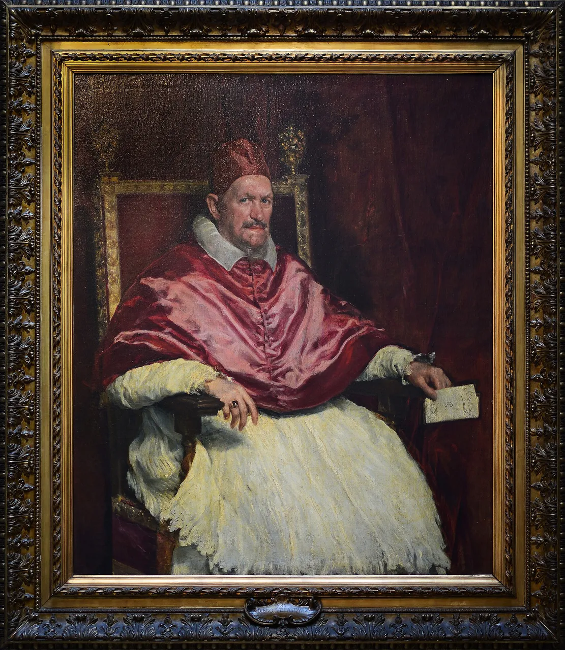 Ritratto di papa Innocenzo X (1650) — opera originale di Diego Velázquez, disponibile come falso d'autore dipinto a mano