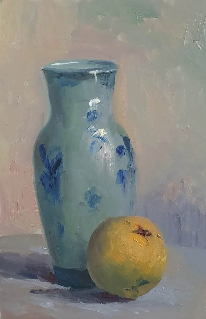Natura silente, olio su tavoletta — opera originale di Emilio Ventura, 20x30 cm, nature morte