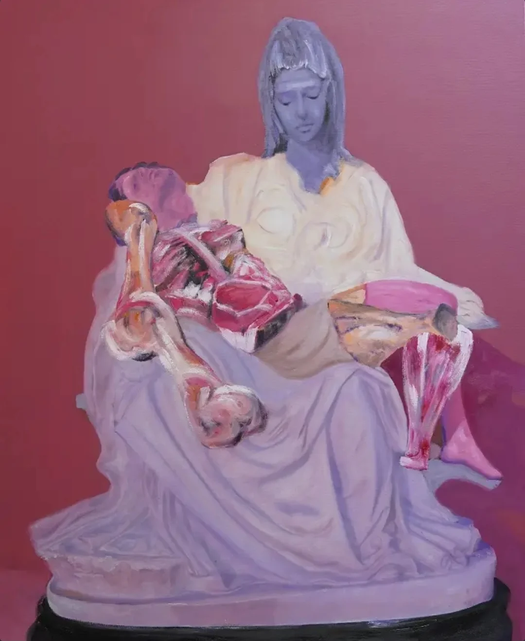 La comunione. Sangue e carne di Cristo. L'ostia. La comunione — opera originale di Emilio Ventura, 120x100 cm, nuova collezione