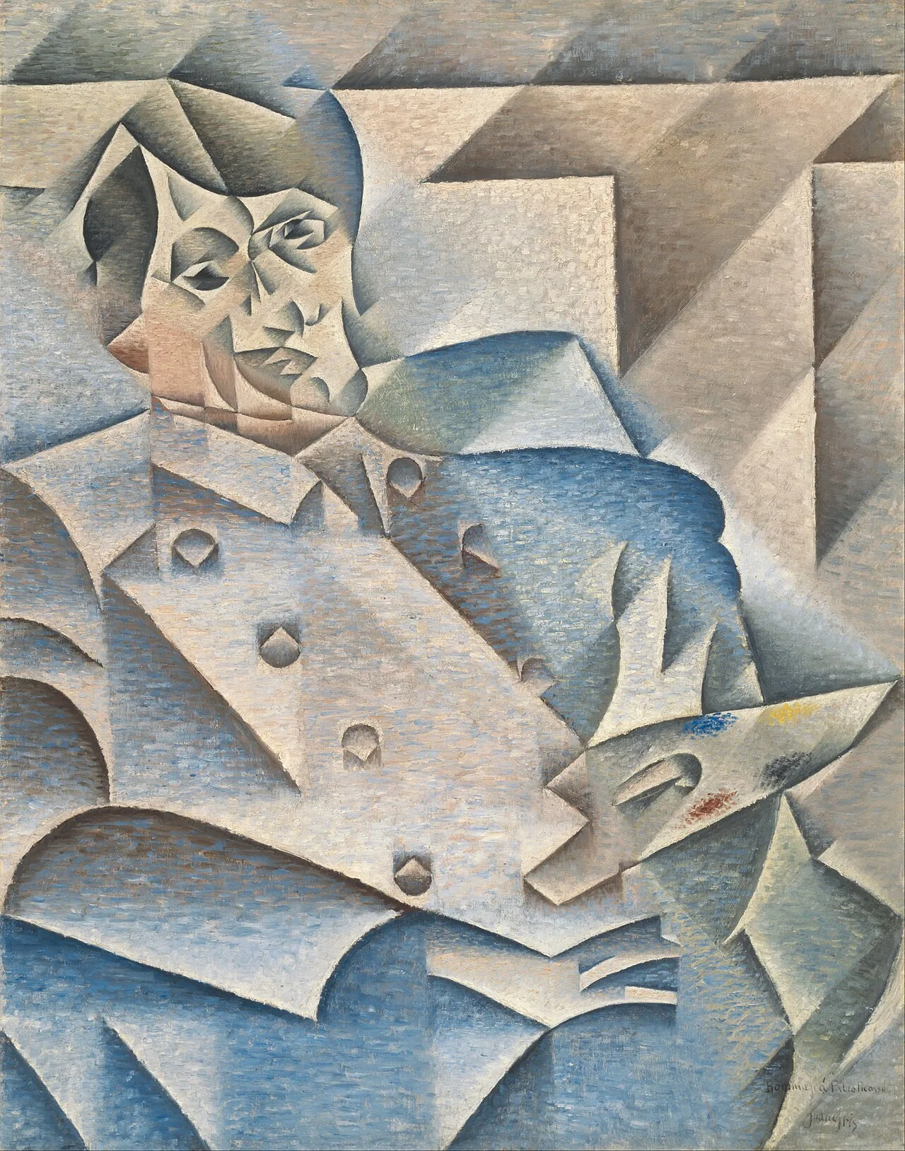 Ritratto di Pablo Picasso (1912) — opera originale di Juan Gris, disponibile come falso d'autore dipinto a mano