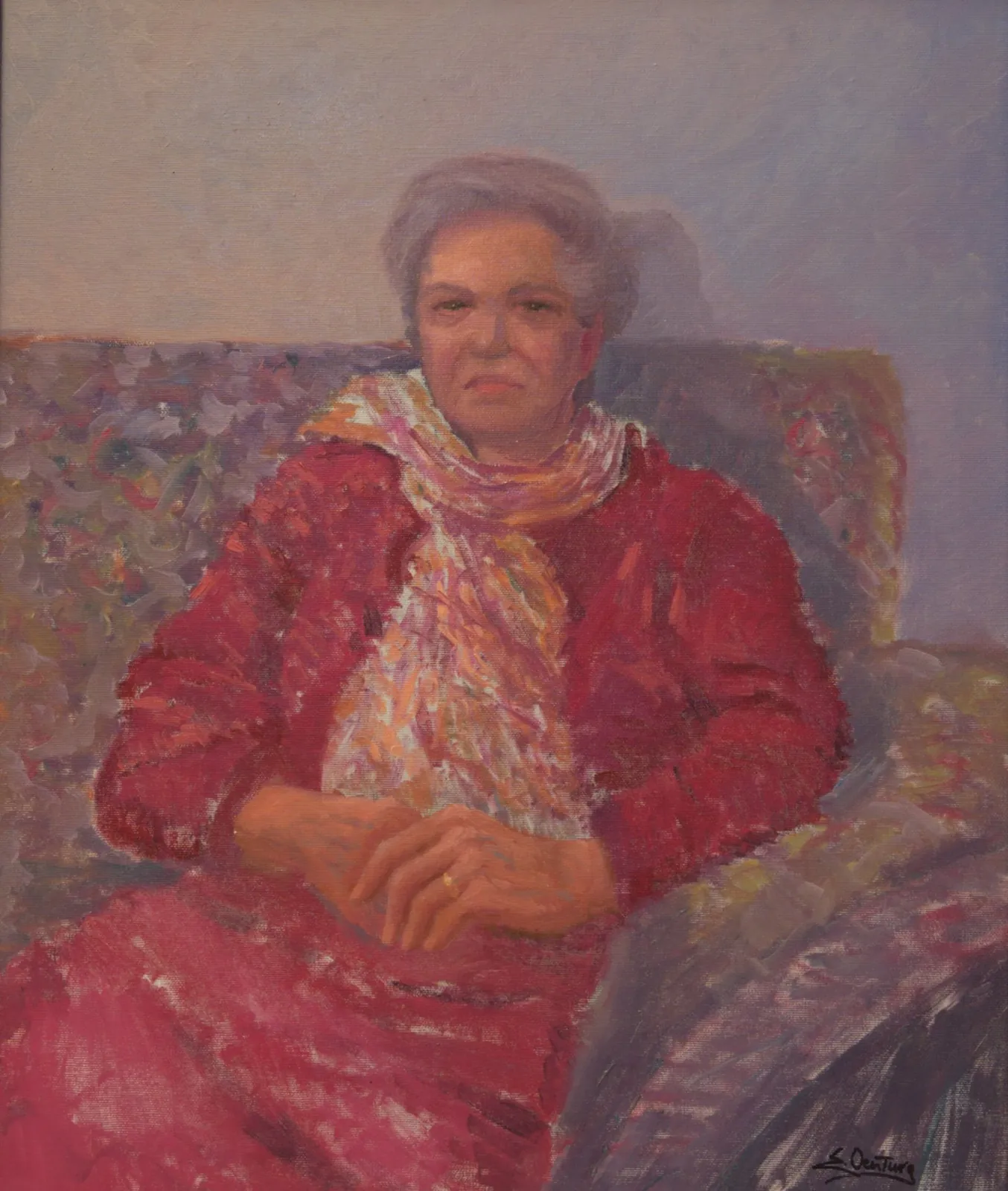 Nonna Iside — opera originale di Emilio Ventura, 50x60 cm, ritratti