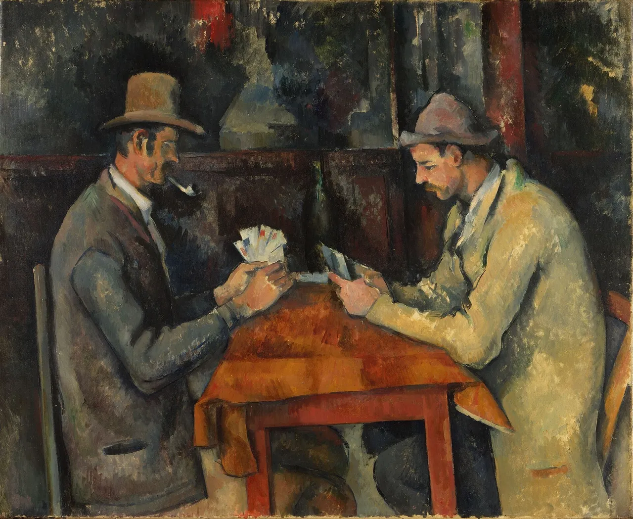 I giocatori di carte (1890-1895) — opera originale di Paul Cézanne, disponibile come falso d'autore dipinto a mano