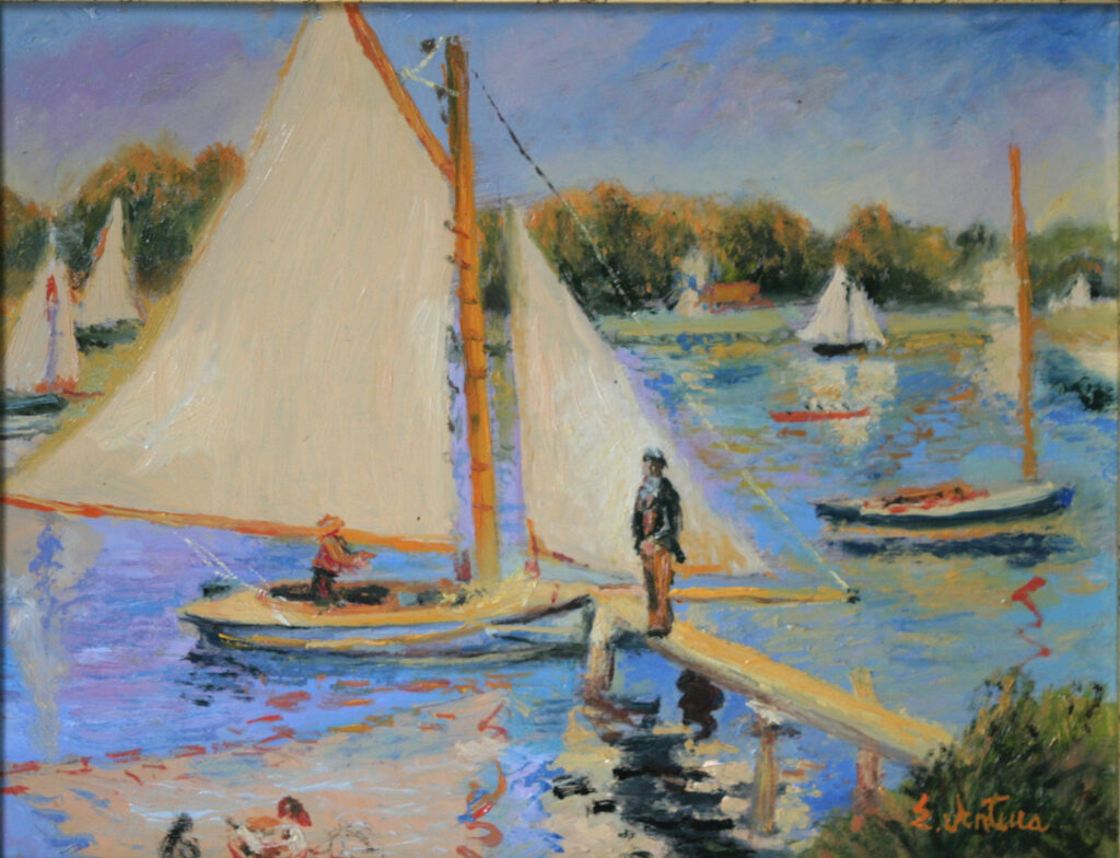 barche vela ad argeteuil da renoir 24x31 cm
