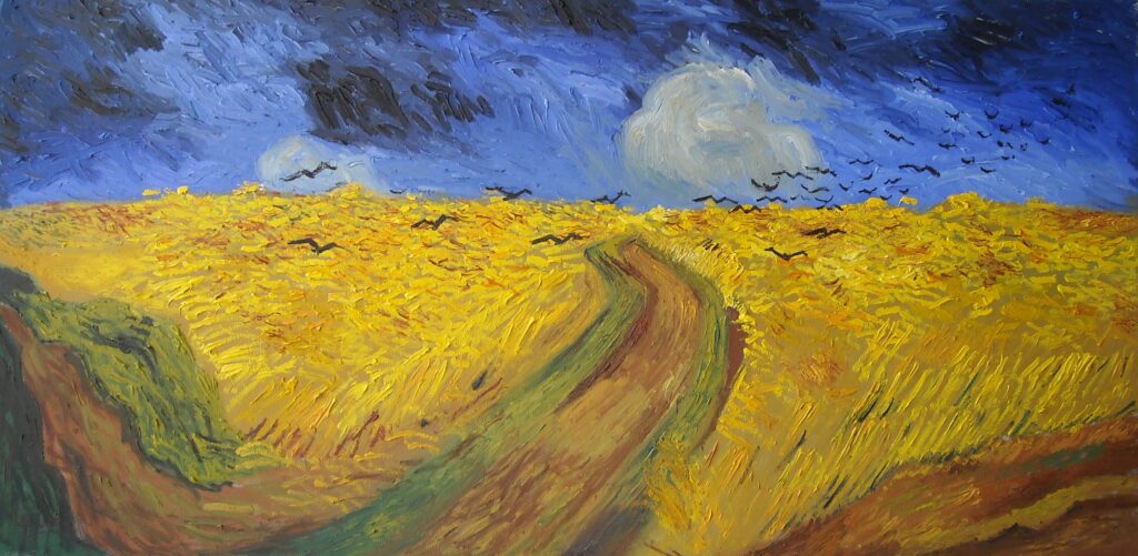 campo di grano con corvi(da van gogh 50x100 cm)