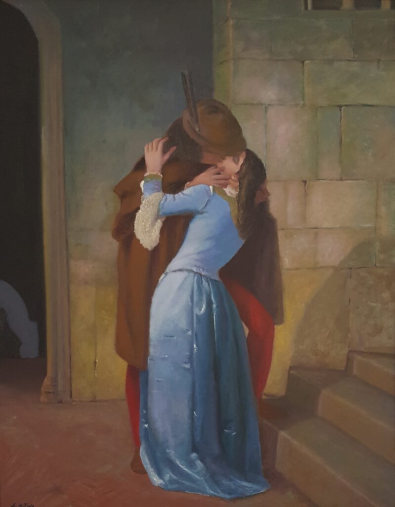 copia di hayez il bacio112x88cm olio su tela