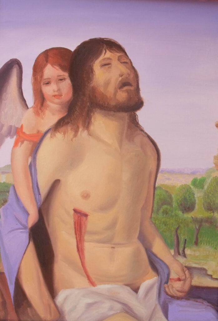 cristo sorretto da un angelo copia di antonello da messina 50x70cm