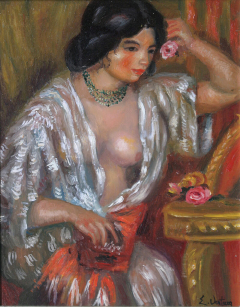 gabrielle aux bijoux da renoir 35x28cm