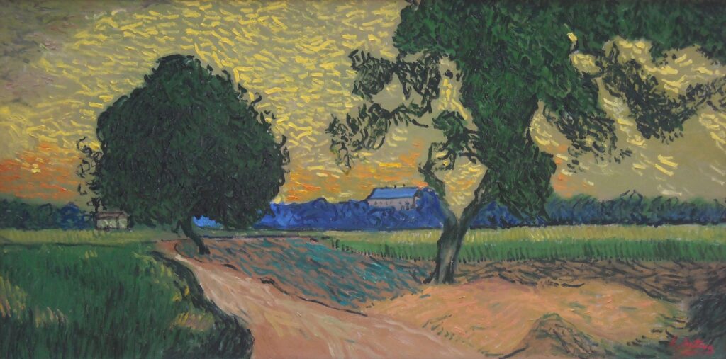 paesaggio al tramonto(da van gogh 50x100cm)