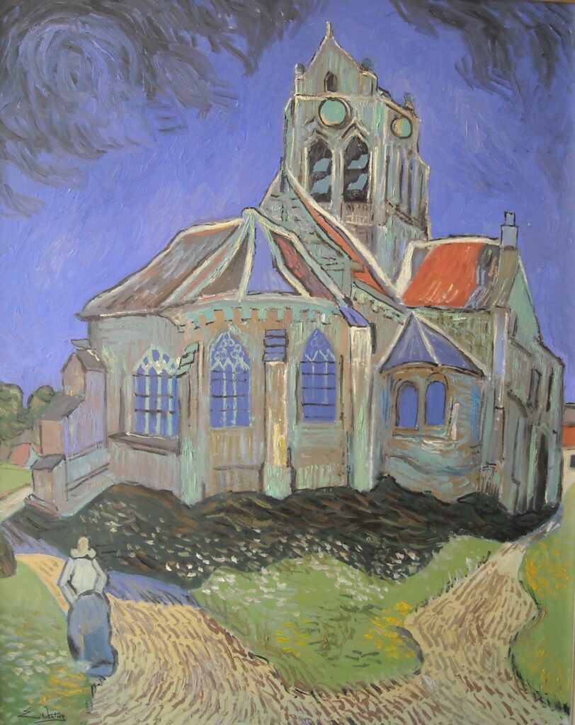 chiesa di auvers(da van gogh74x94cm)